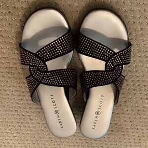Karen Scott dressy sandals, black, size 8.5 medium
